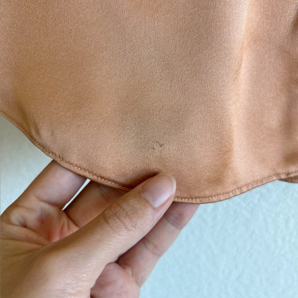Cinq A Sept Jayla Silk Pleated Turtleneck Top in Bronze - Picture 9 of 10